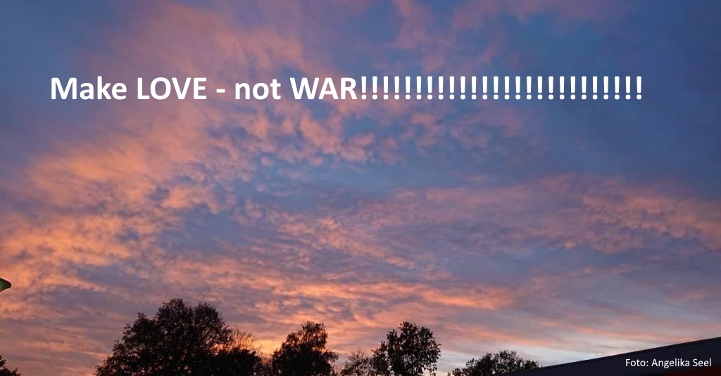 2022 02 28 make love not war wegen Ukrainekrieg auf beiden websites